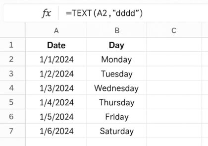 آموزش جامع فرمول DAYS در گوگل شیت