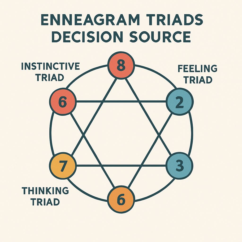 مراکز سهگانه انیاگرام (قلب، فکر، غریزه): منبع اصلی تصمیمگیری شما در کار کجاست؟