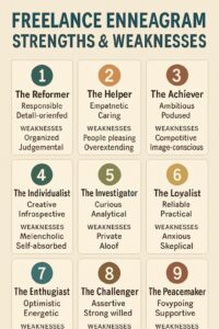 فریلنسری موفق با انیاگرام: نقاط قوت و ضعف هر تیپ در کار مستقل