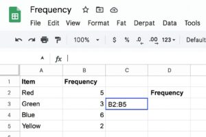 آموزش جامع فرمول FREQUENCY در گوگل شیت