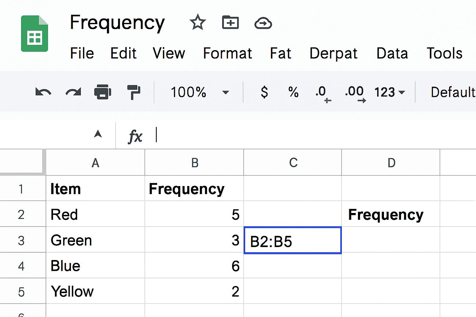 آموزش جامع فرمول FREQUENCY در گوگل شیت