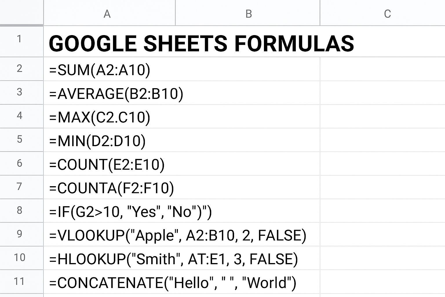 آموزش جامع فرمول LOOKUP در گوگل شیت