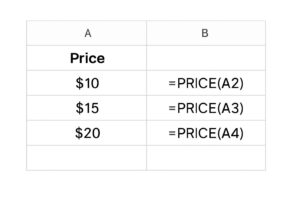 آموزش جامع فرمول PRICE در گوگل شیت
