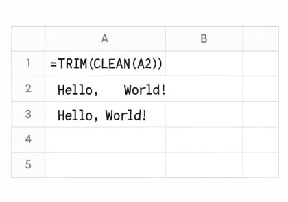 آموزش جامع فرمول TRIM در گوگل شیت