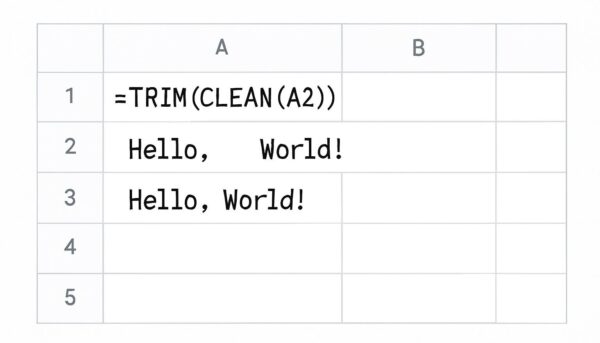 آموزش جامع فرمول TRIM در گوگل شیت
