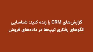 گزارشهای CRM را زنده کنید: شناسایی الگوهای رفتاری تیپها در دادههای فروش